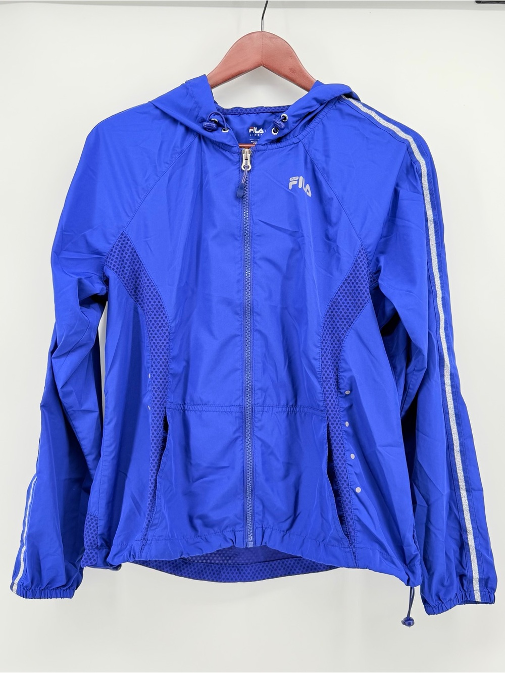 Fila Size Medium Women’s Royal Blue Lightweight Reflective Running Jacket